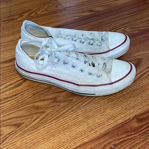 Converse White Sneakers with Red Accents
